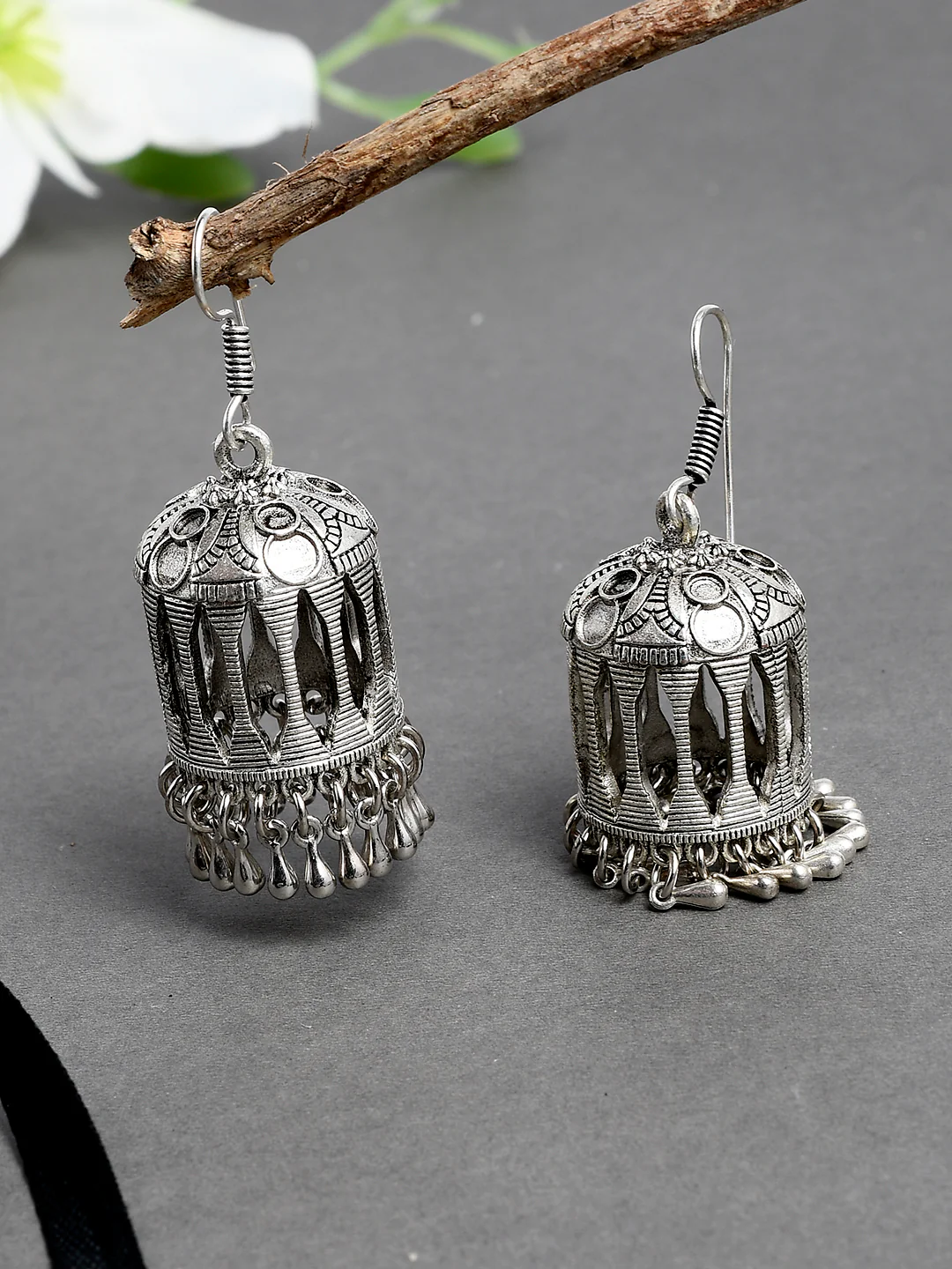 Oxidized Silver Earrings
